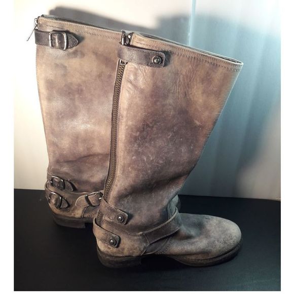 tall grey riding boots